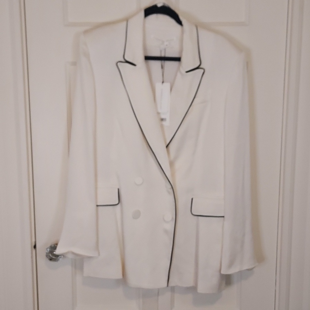 Veronica Beard Eiza Belted Jacket Winter White - Picture 3 of 12